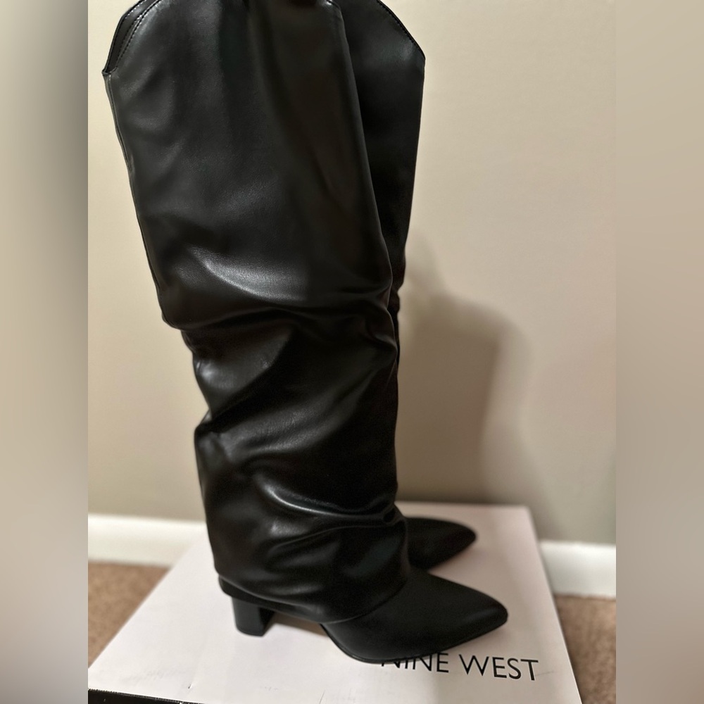 Nine West Black Heeled Boots - Picture 2 of 4